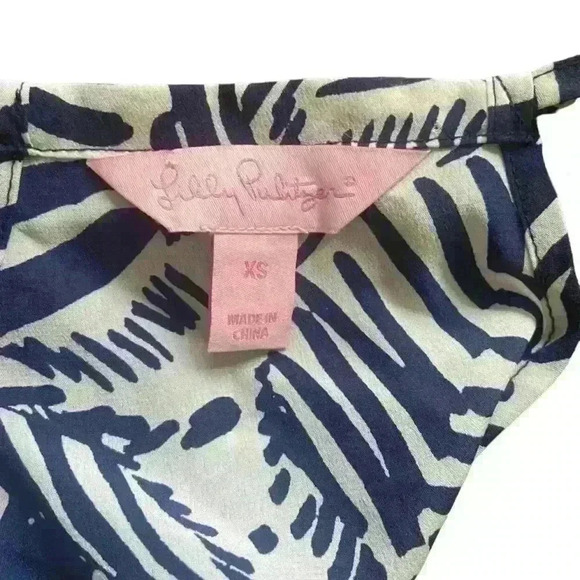 Lilly Pulitzer Oh Cabana Boy Dusk Top Umbrella Tank Size XL 100% Silk - Picture 6 of 12